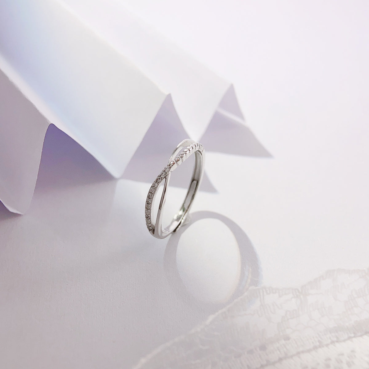 Sterling Silver Twisted Line Ring — Adjustable