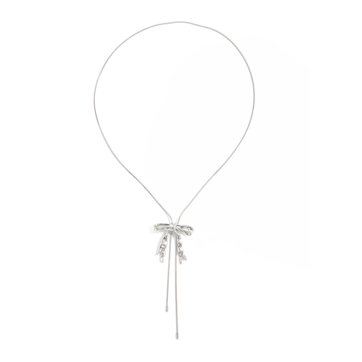 Pleated Bow Adjustable Y-Necklace