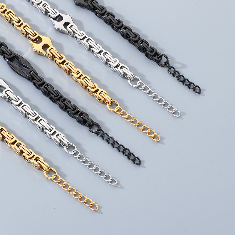 Lip Chain – Byzantine Emperor Chain Layered Pig Nose Titanium Steel Bracelet