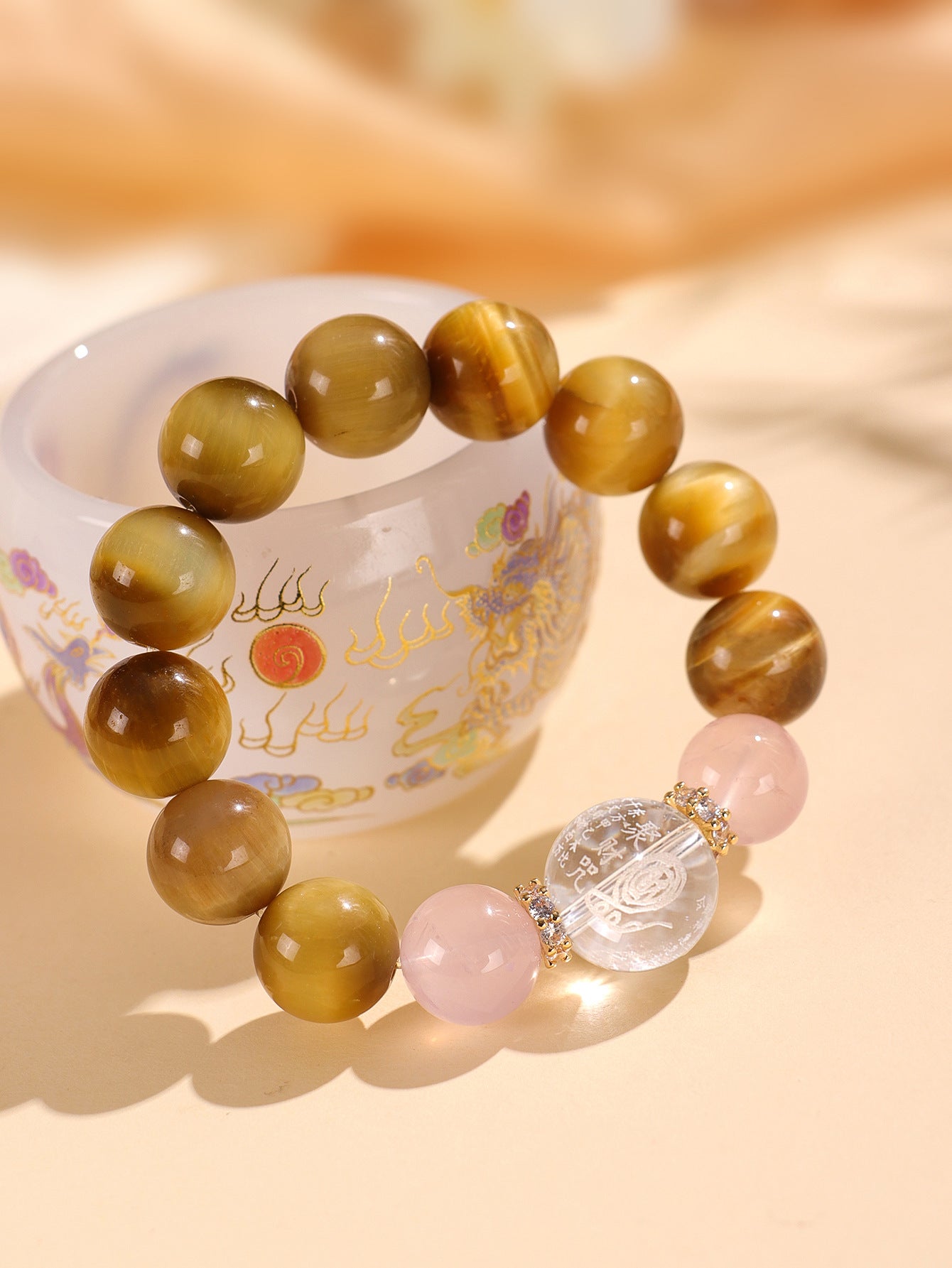 Planderful Fortune's Favor Bracelet – Stunning Golden Tiger Eye and Crystal Design