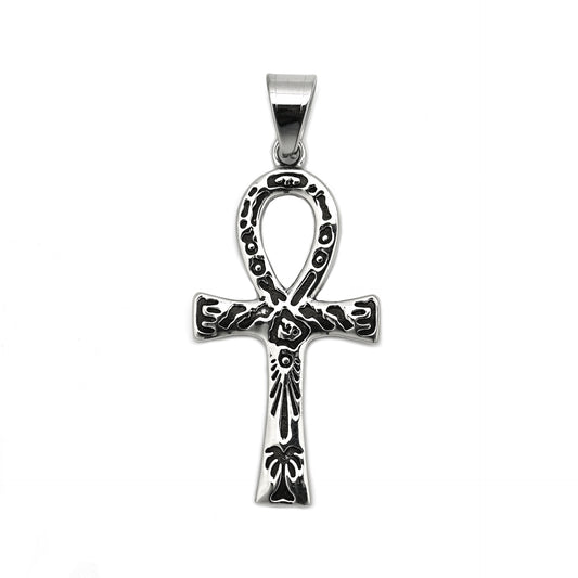Stainless Steel Necklace – Vintage Egyptian Cross Pendant
