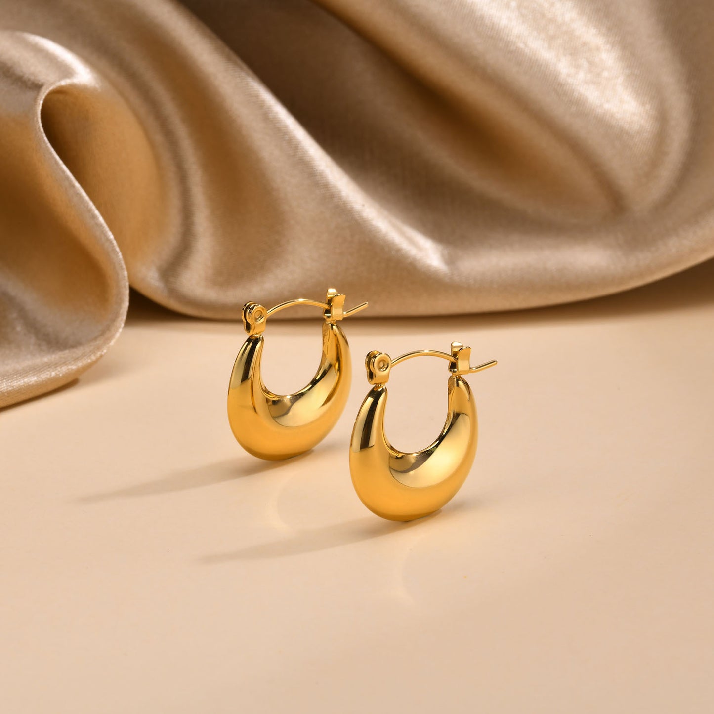 European And American Cross-Border Jewelry Golden Bamboo Earrings