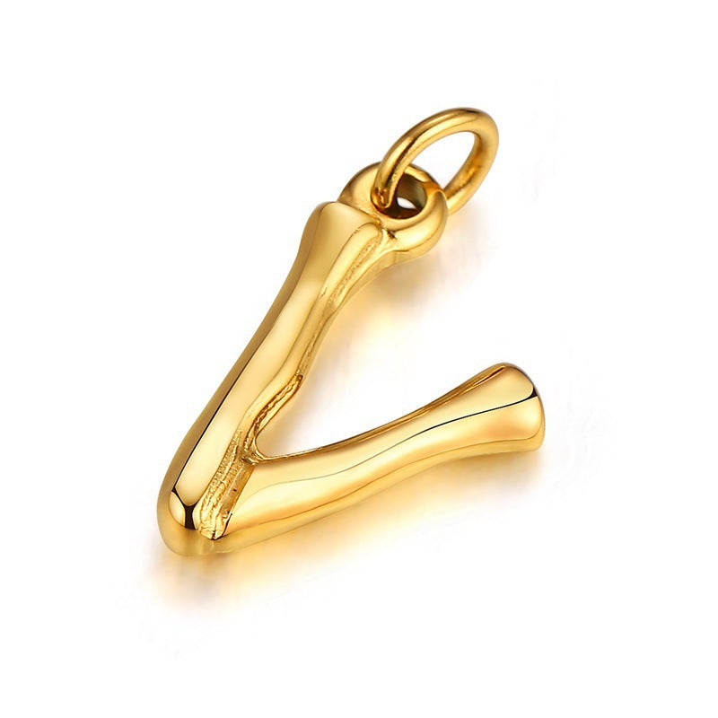 Cross-Border Popular Titanium Steel Letter Necklace Fashion