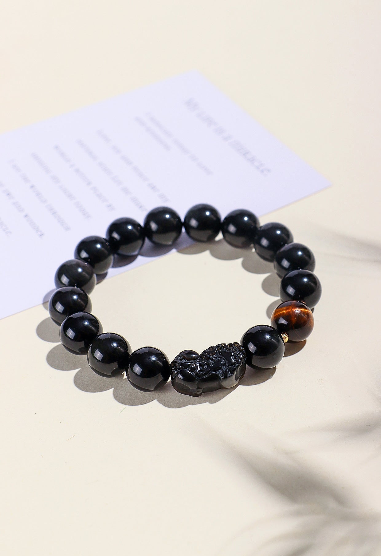 Planderful Fortune's Favor Bracelet – Elegant Amethyst and Obsidian Design