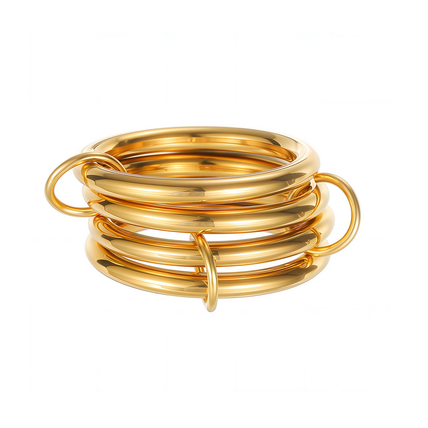 Planderful Four Layer Stacked Ring For Women 18K Gold Plated