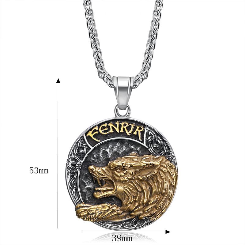 Steel Necklace – Elegant Nordic Fenrir Pendant