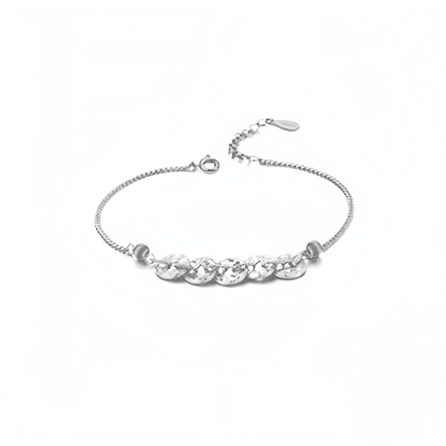 Planderful Sterling Silver Bracelet Crushed Ice Crystal Pattern For Women Elegant Everyday Genie Gift