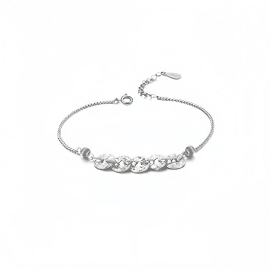 Planderful Sterling Silver Bracelet Crushed Ice Crystal Pattern For Women Elegant Everyday Genie Gift