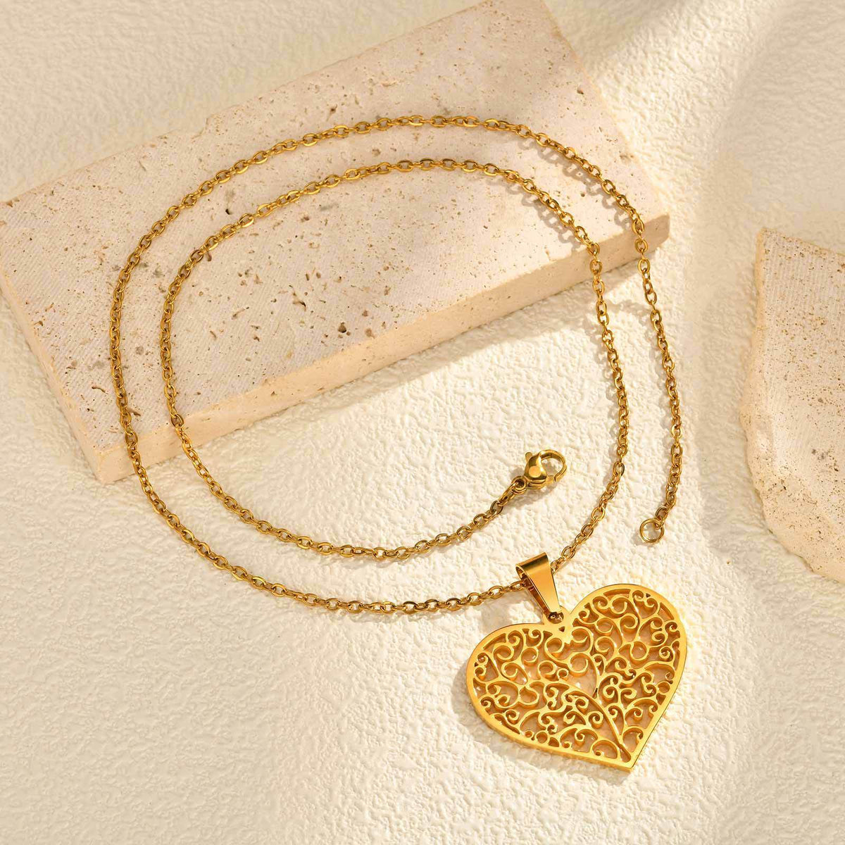 Tree of Life Heart Stainless Steel Necklace