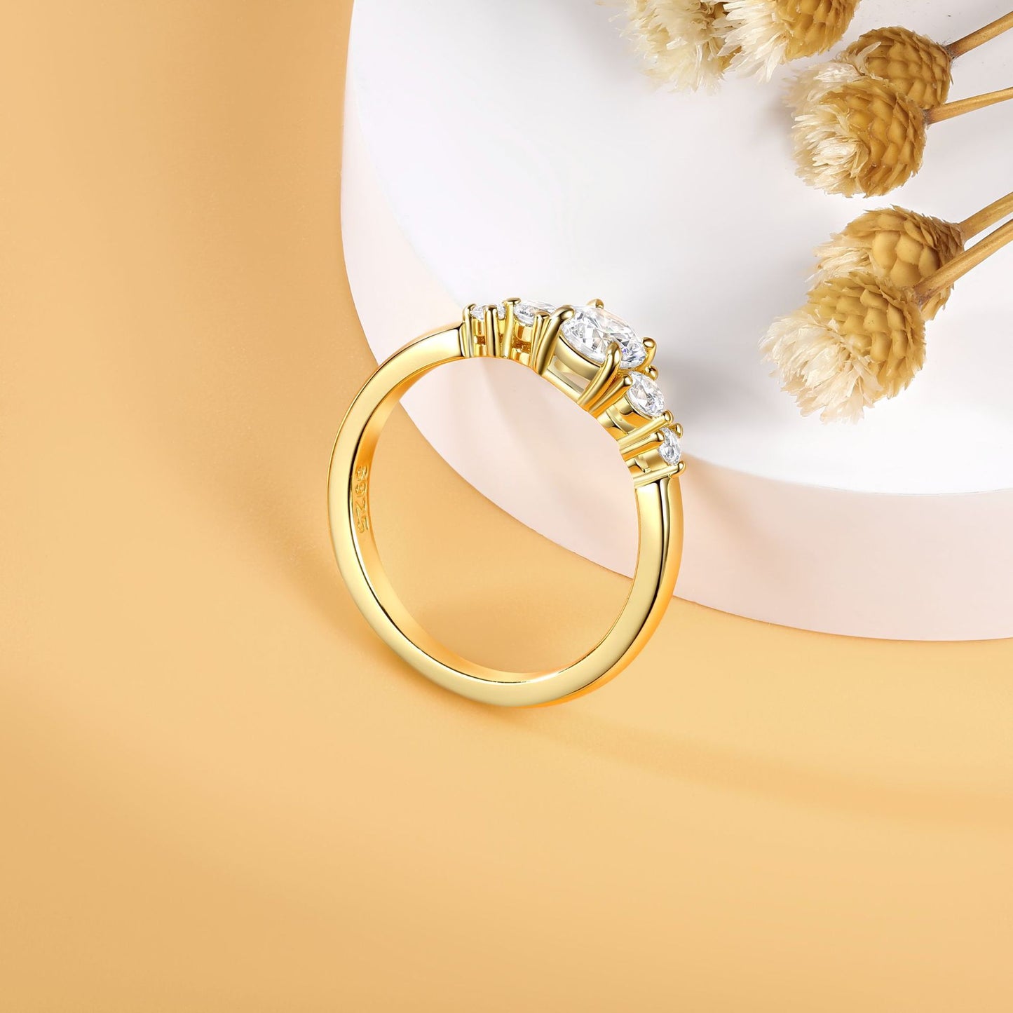 Cross-Border Explosion 925 Zircon Women's High-End Ring