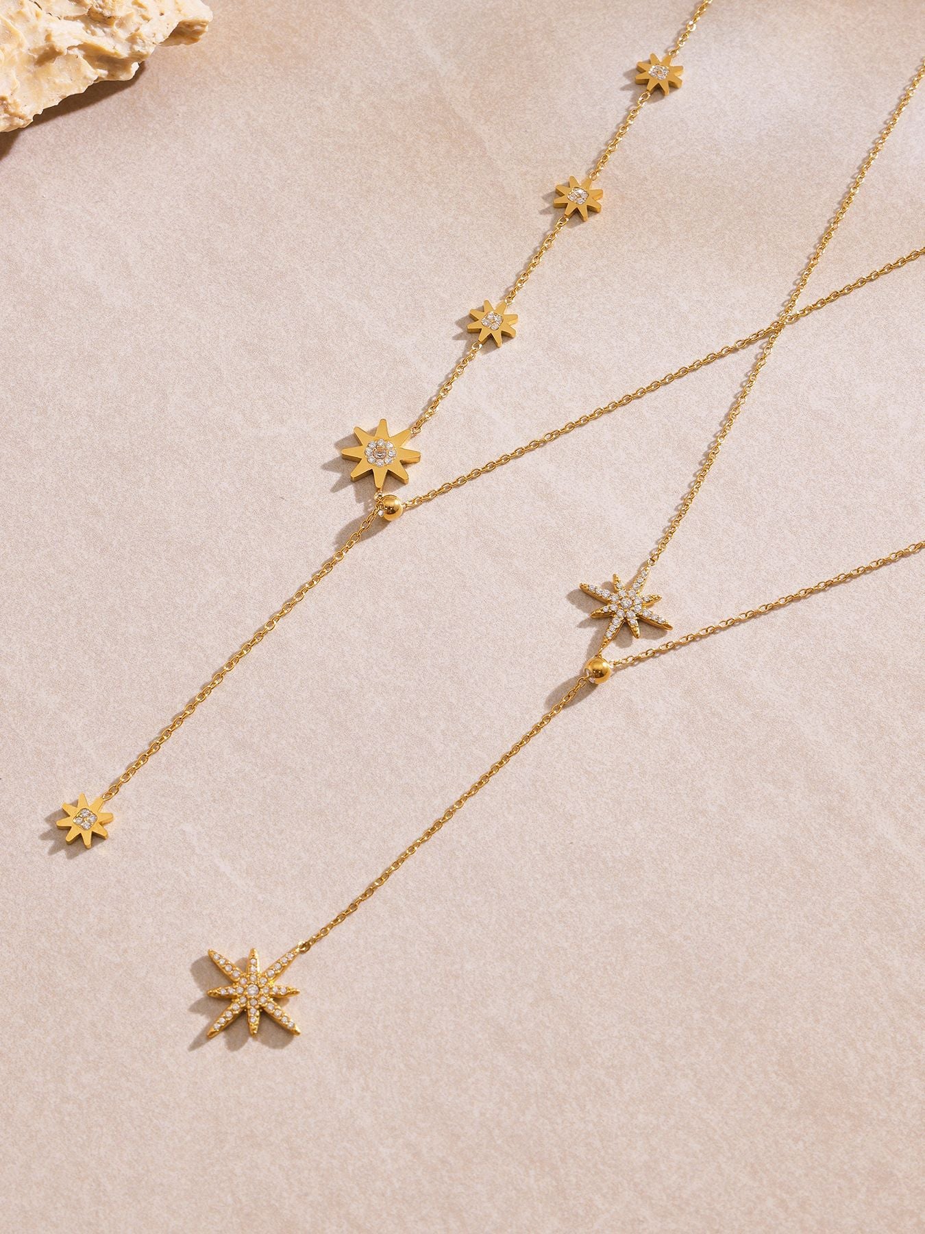 Planderful Zircon Fringe Necklace Stainless Steel For Girls