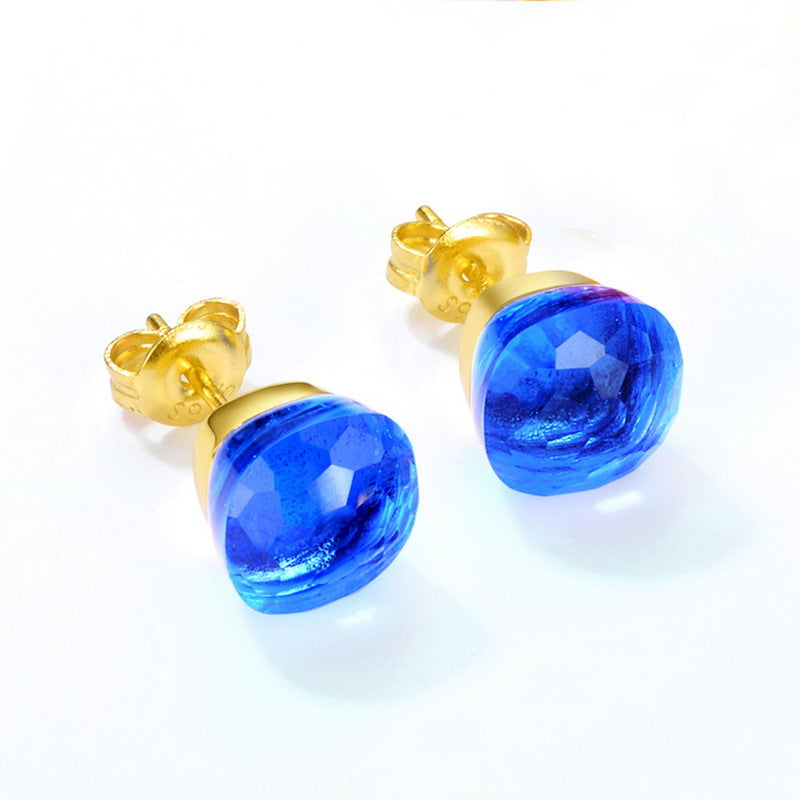 S925 Sterling Silver Crystal Minimalist Stud Earrings