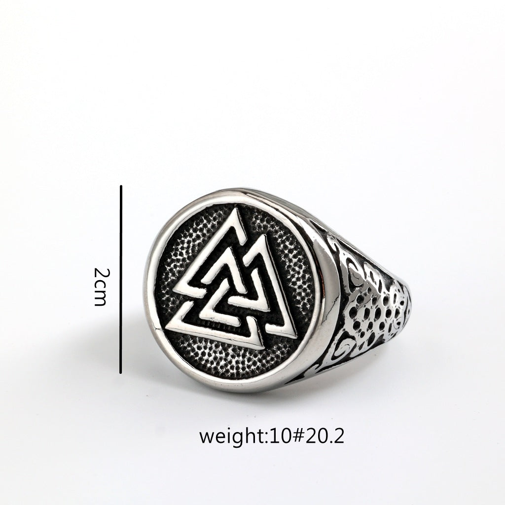 Vintage Viking Stainless Steel Men's Ring