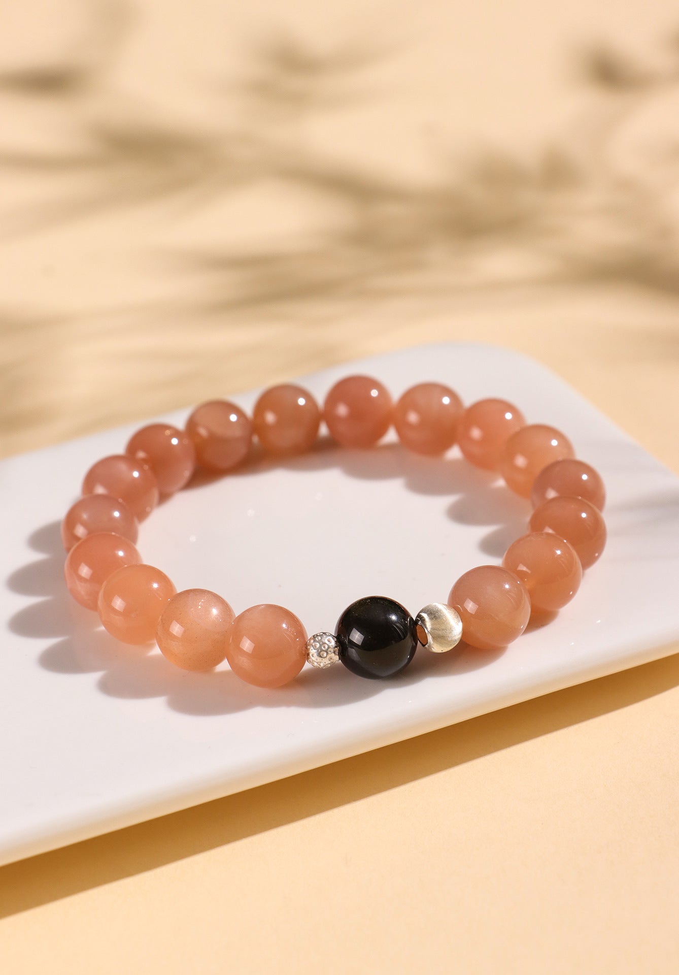 Planderful Fortune's Favor Bracelet – Elegant Beaded Design with Obsidian and Sun Stone