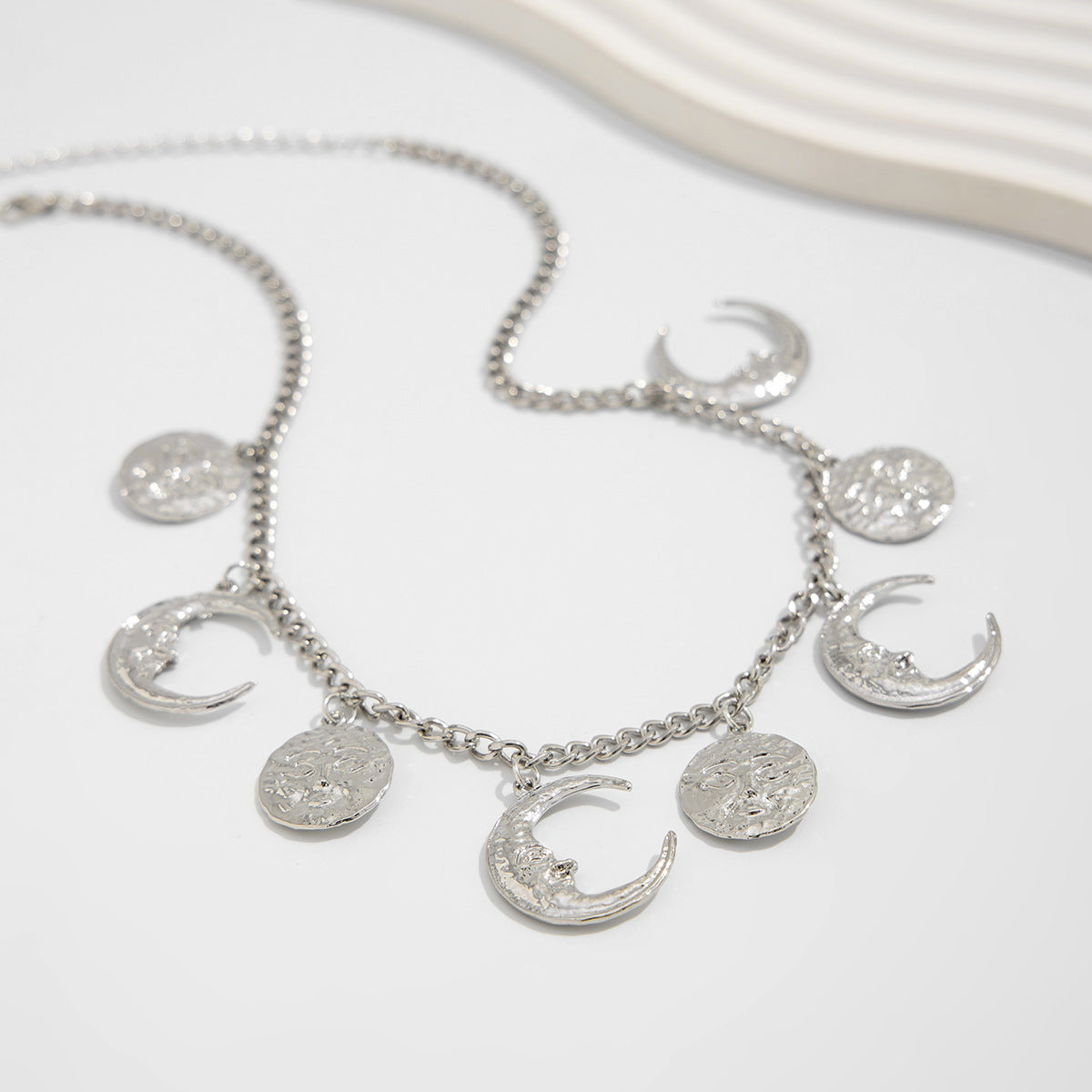 Planderful Vienna Verve Necklace – Retro Crescent Moon Pendant