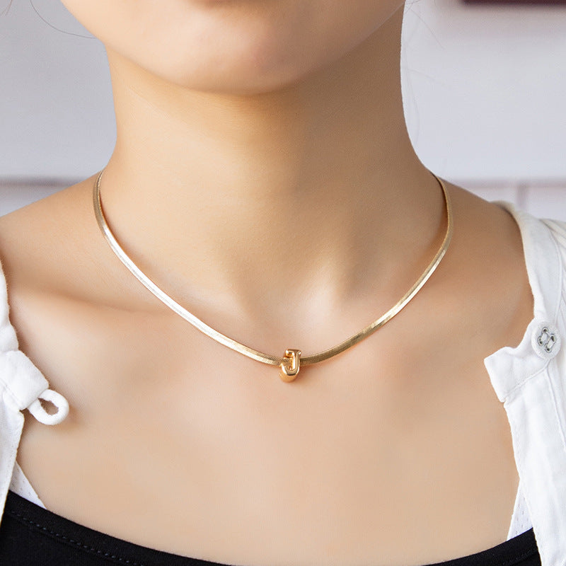Dainty J Letter Pendant Necklace - Trendy Collarbone Chain Jewelry