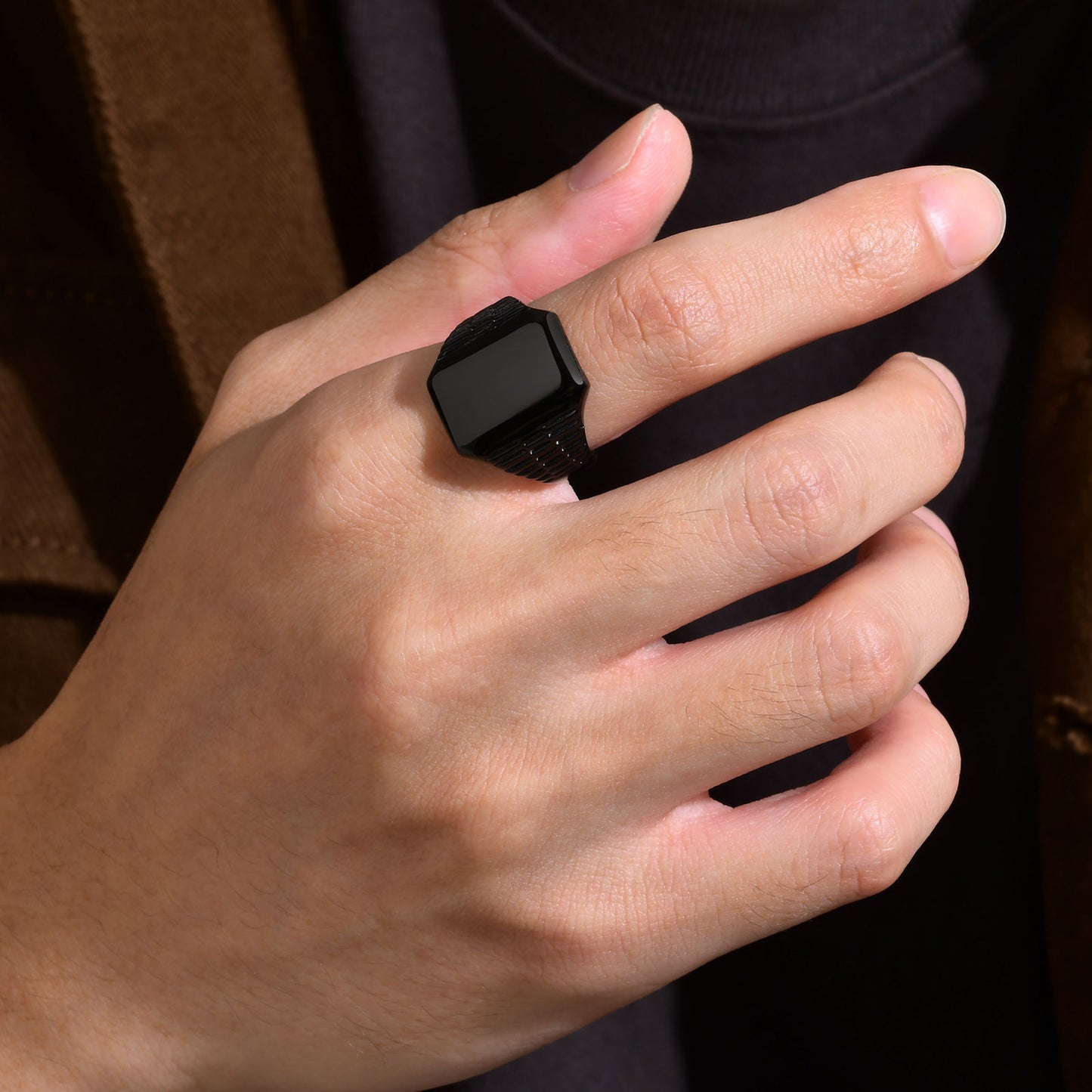 Stainless Steel Cross-Border Ring for Men's Fashion Trend
