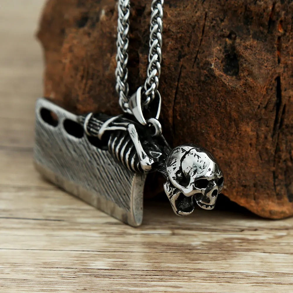 Skull Kitchen Stainless Steel Men's Pendant Necklace