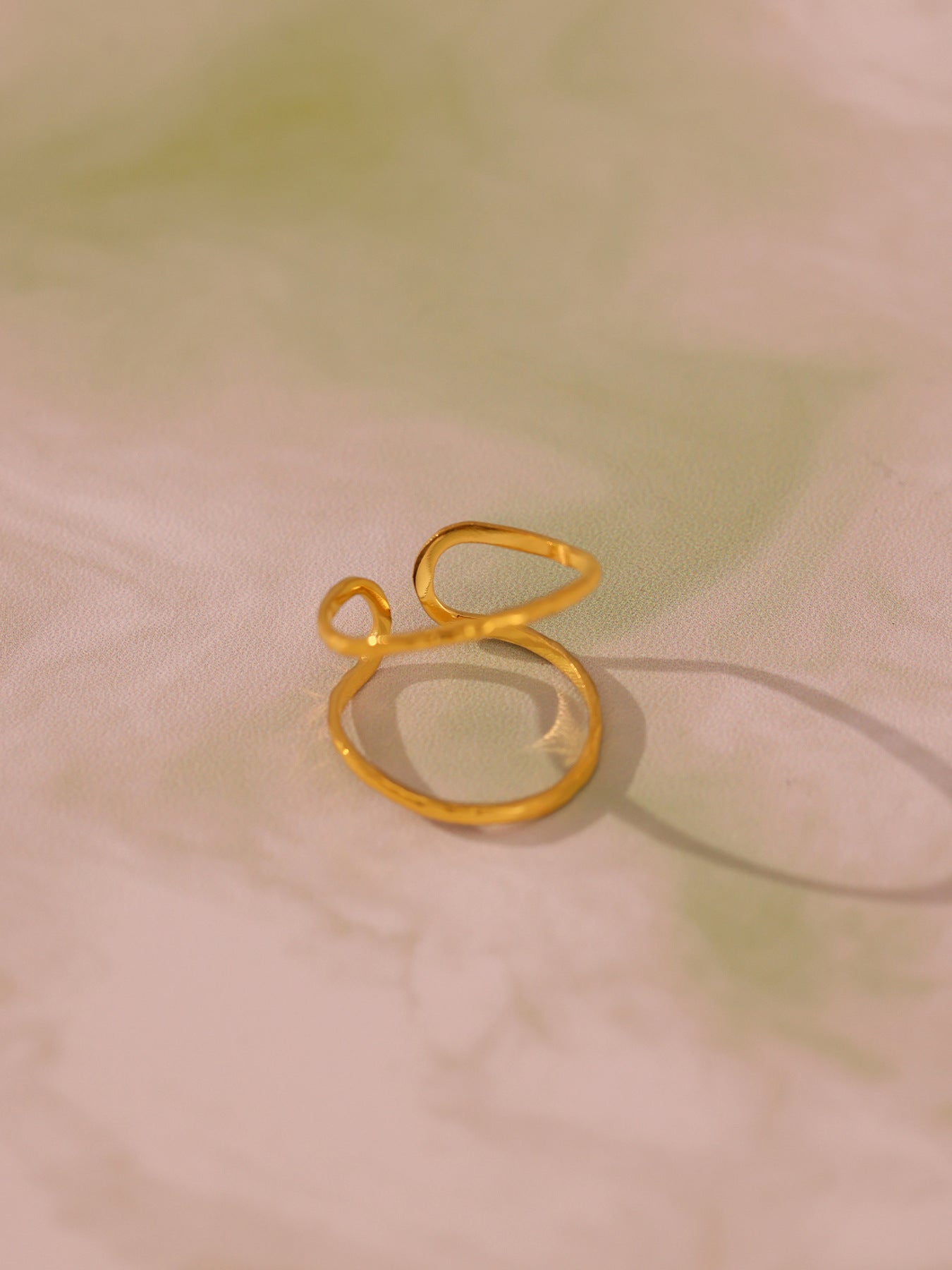 Planderful 18K Gold Plated Geometric Flower Ring For Women