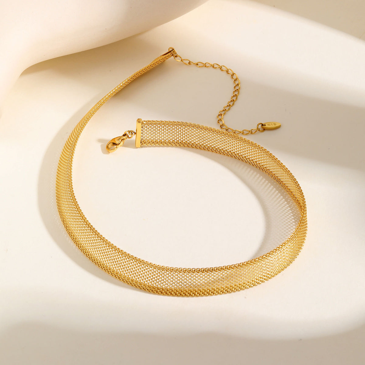 Stainless Steel Mesh Chain Bracelet Necklace Gold