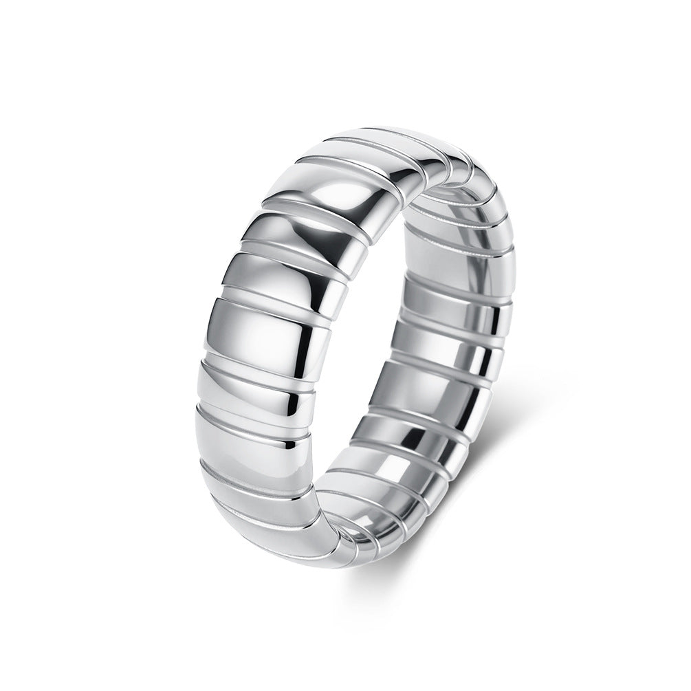 Neutral Stainless Steel Plated K Gold Minimalist Ring