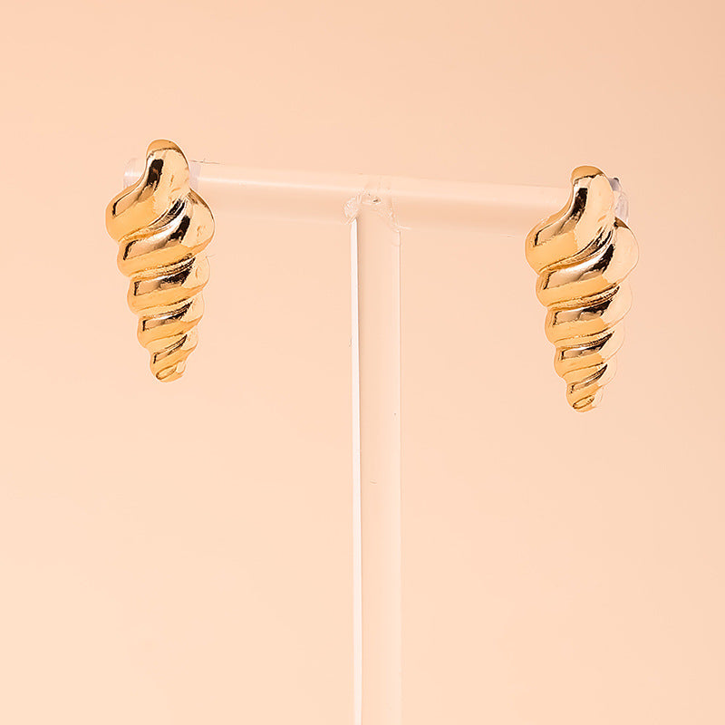 Spiral Conch Women's Earrings - Elegant and Versatile Wholesale Option