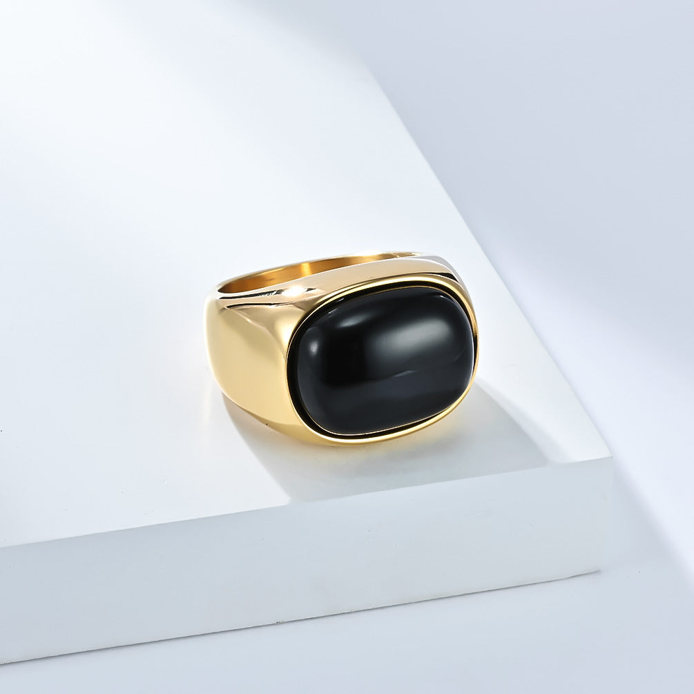 Tiger Eye Ring For Men By Planderful Titanium Steel Durability Retro Style Jewelry