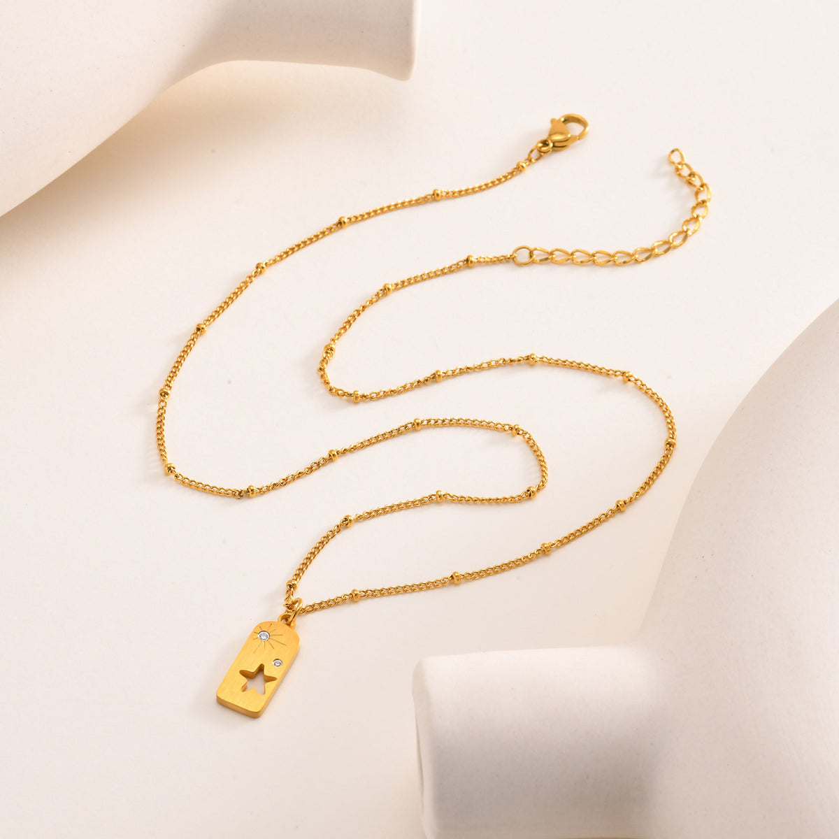 Zircon Geometric Stainless Steel Necklace