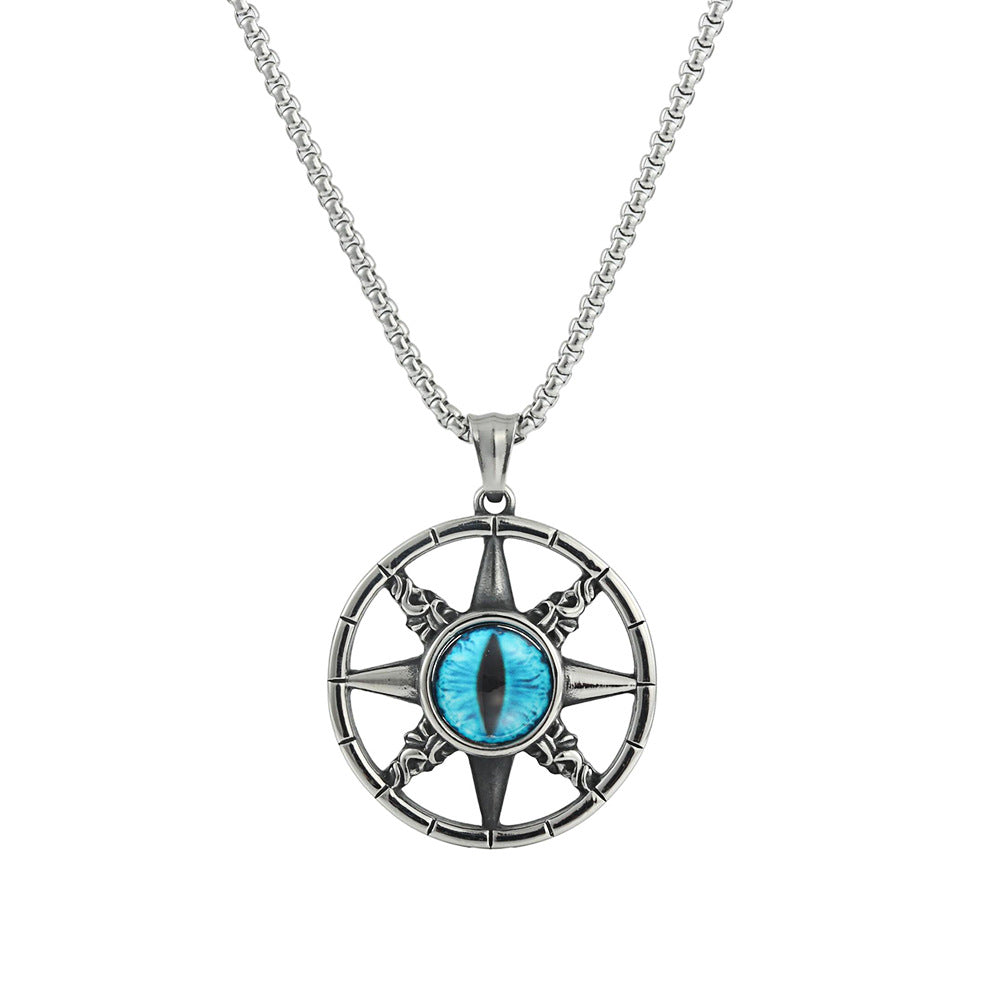 European And American Stainless Steel Compass Eye Pendant