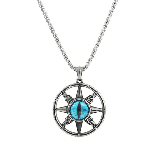 European And American Stainless Steel Compass Eye Pendant