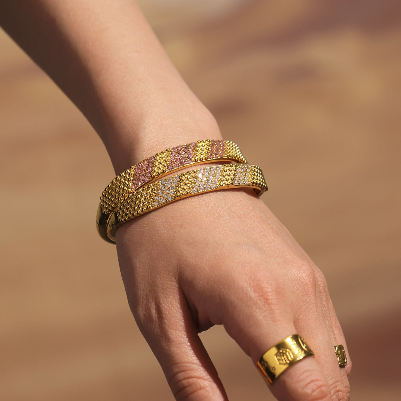 Planderful Pink Zircon Bracelet For Women Luxury Elegant