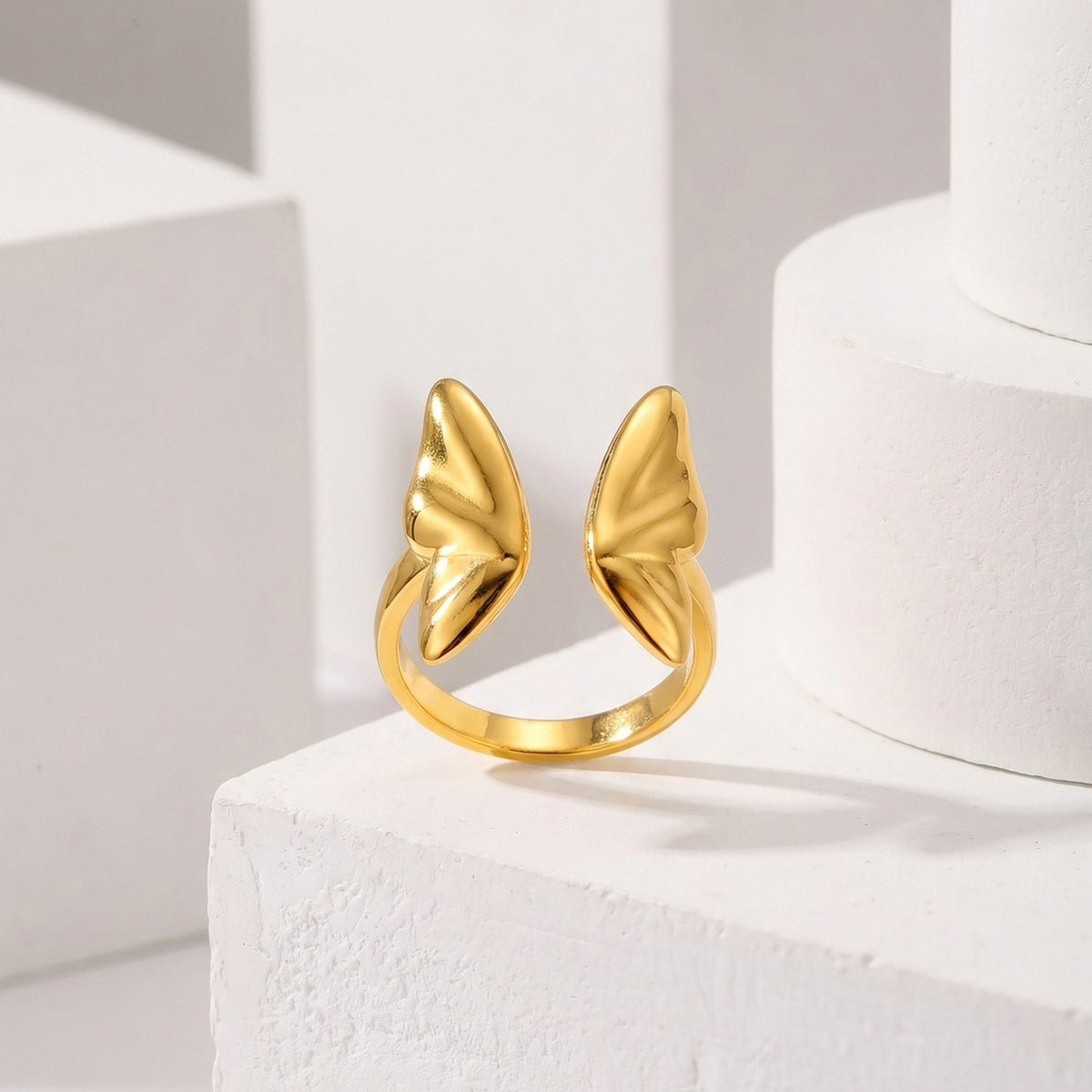 Hot Selling Stainless Steel Butterfly Daily Stacked Vacation Dating Open Ring