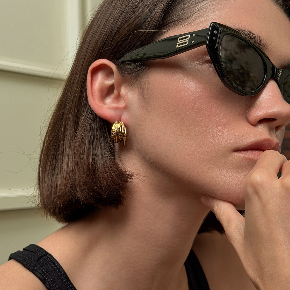 Geometric Stainless Steel Stud Earrings Multi Layer Weave Statement By Planderful Vienna Verve For Trendsetting Women