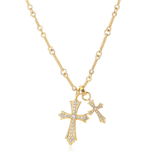 Planderful Jewelry Cross Zircon Necklace In Titanium Steel For Men And Women Everyday Genie