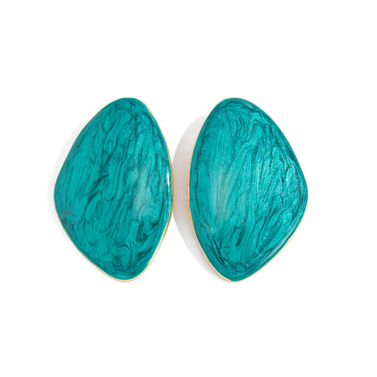 Planderful Smudged Oil Stud Earrings Bold Irregular Design for Women Vienna Verve Collection