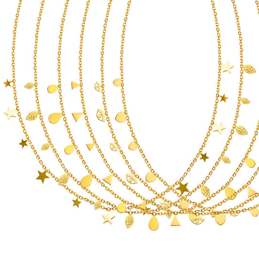 Golden Roman Palace Clavicle Chain Necklace - Everyday Genie Collection
