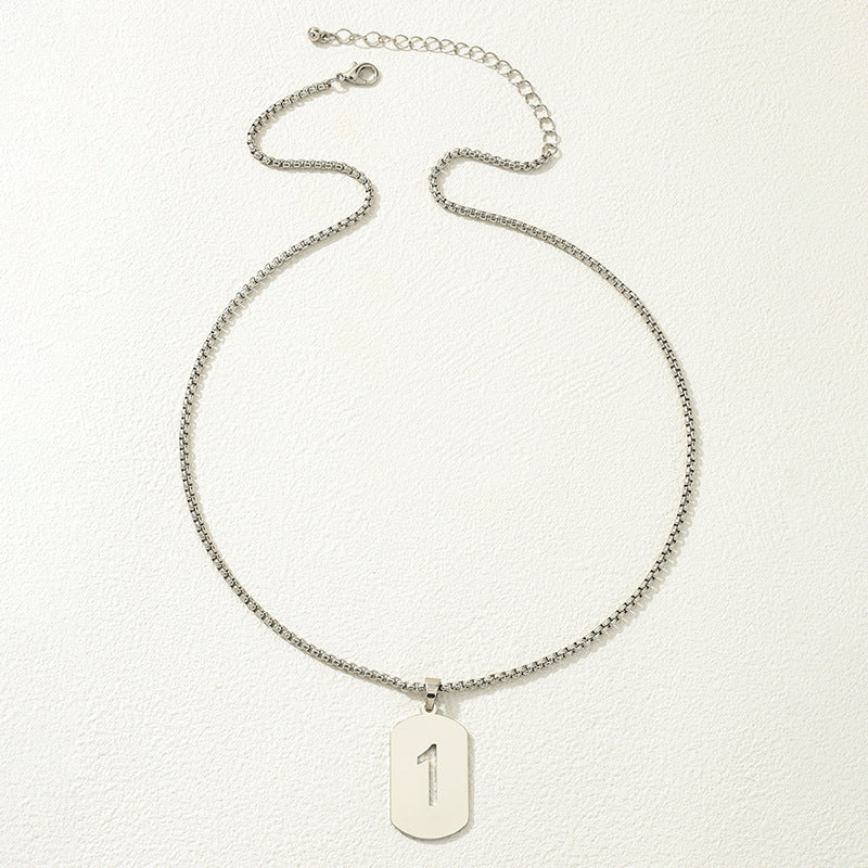 Hollow Digital Hang Tag Necklace - Vienna Verve Collection