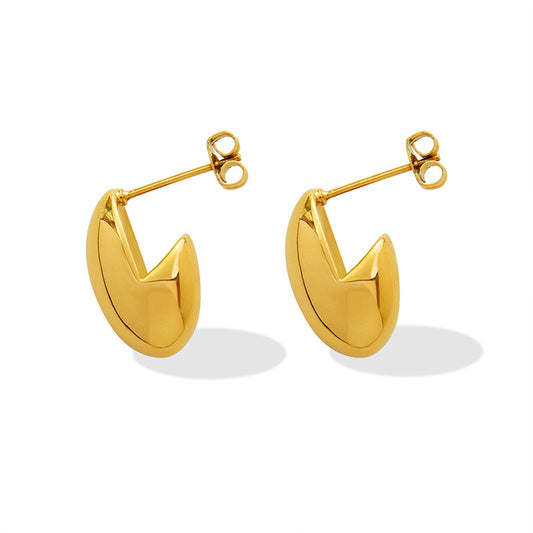 Niche Geometric Design Elliptical Copper Earrings for Women