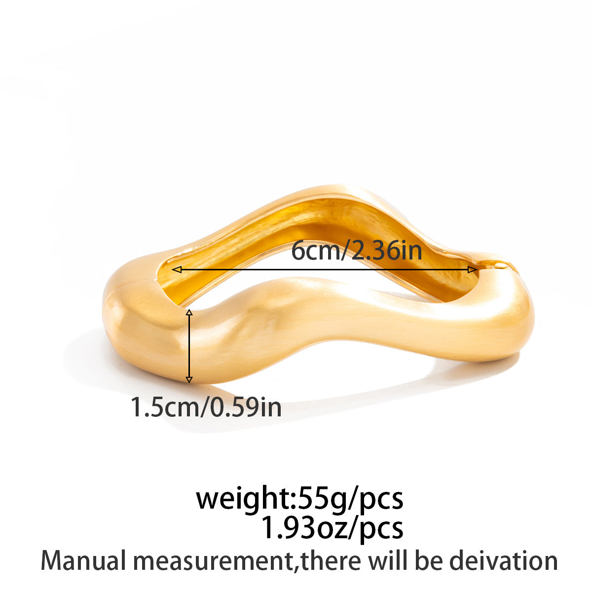 Business Water Drop Spring Buckle Opening Bracelet Smooth Irregular Bracelet