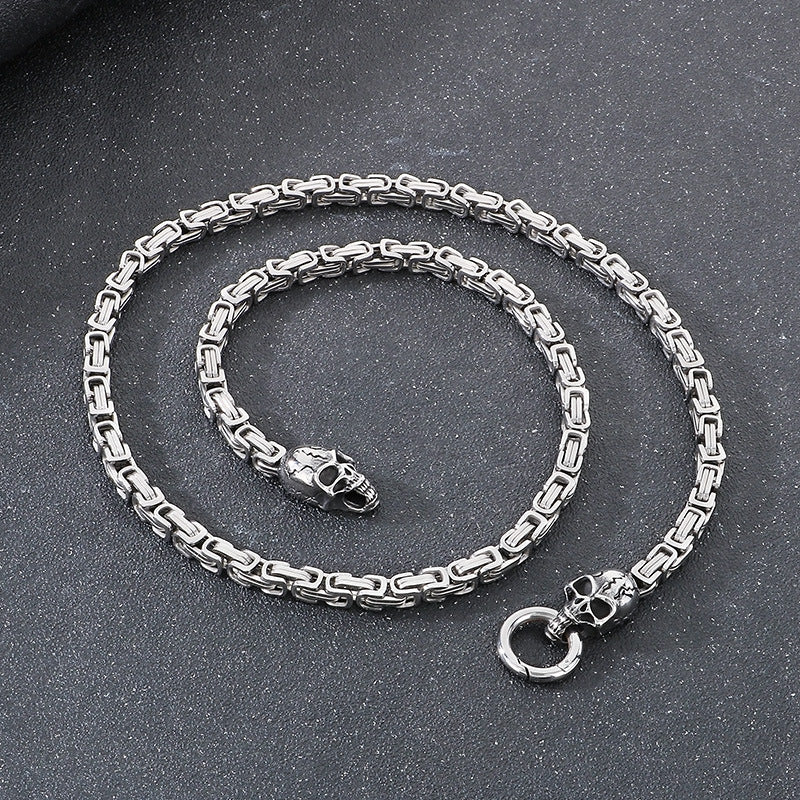 Planderful Titanium Steel Mens Ghost Skull Necklace Hip Hop