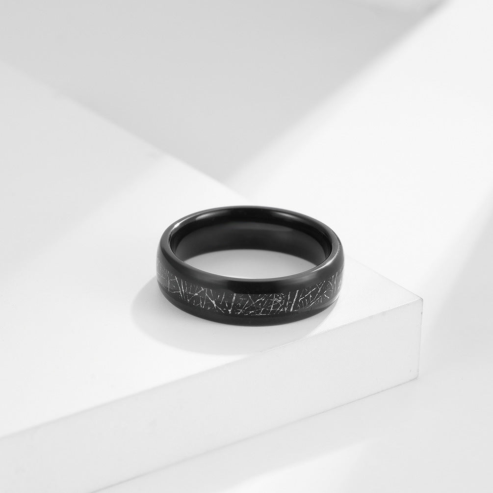 Amazon 468mm Tungsten Steel Inlaid Black Silk Ring Couples