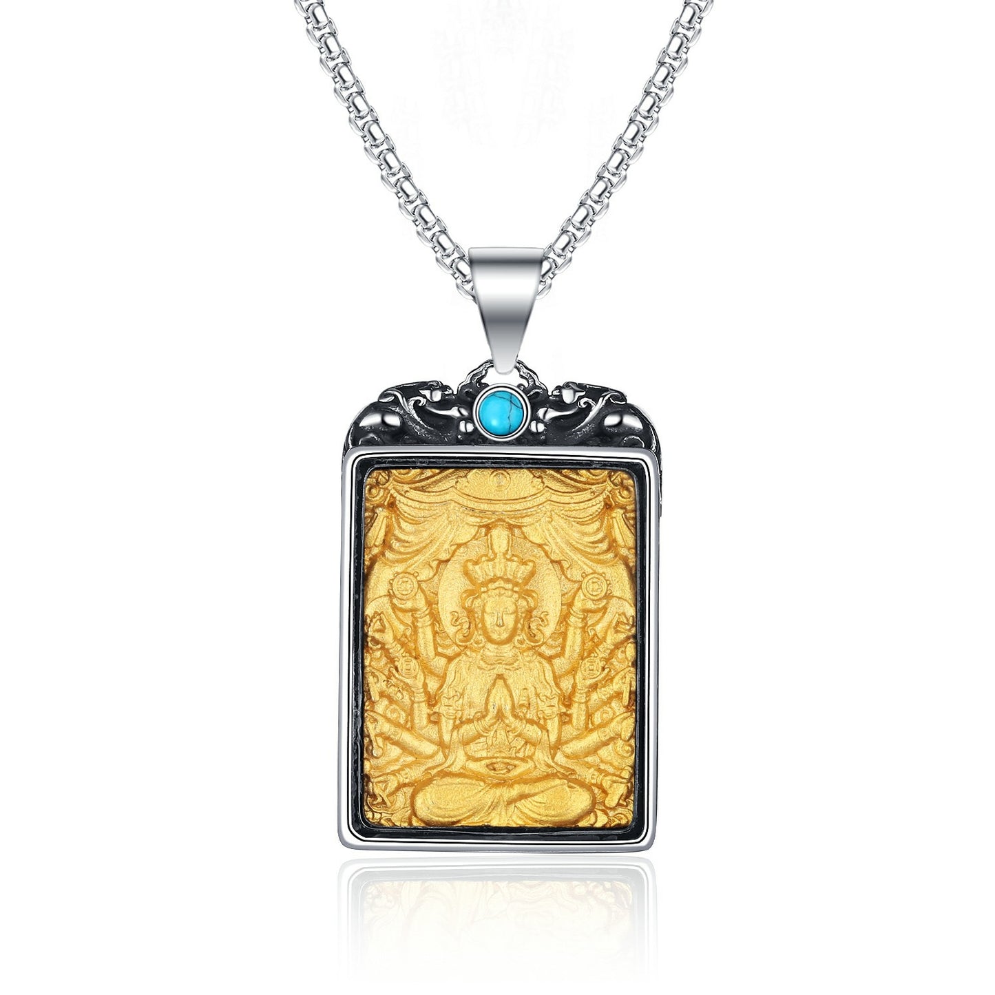 Stainless Steel Necklace - Elegant Zodiac Buddha Pendant