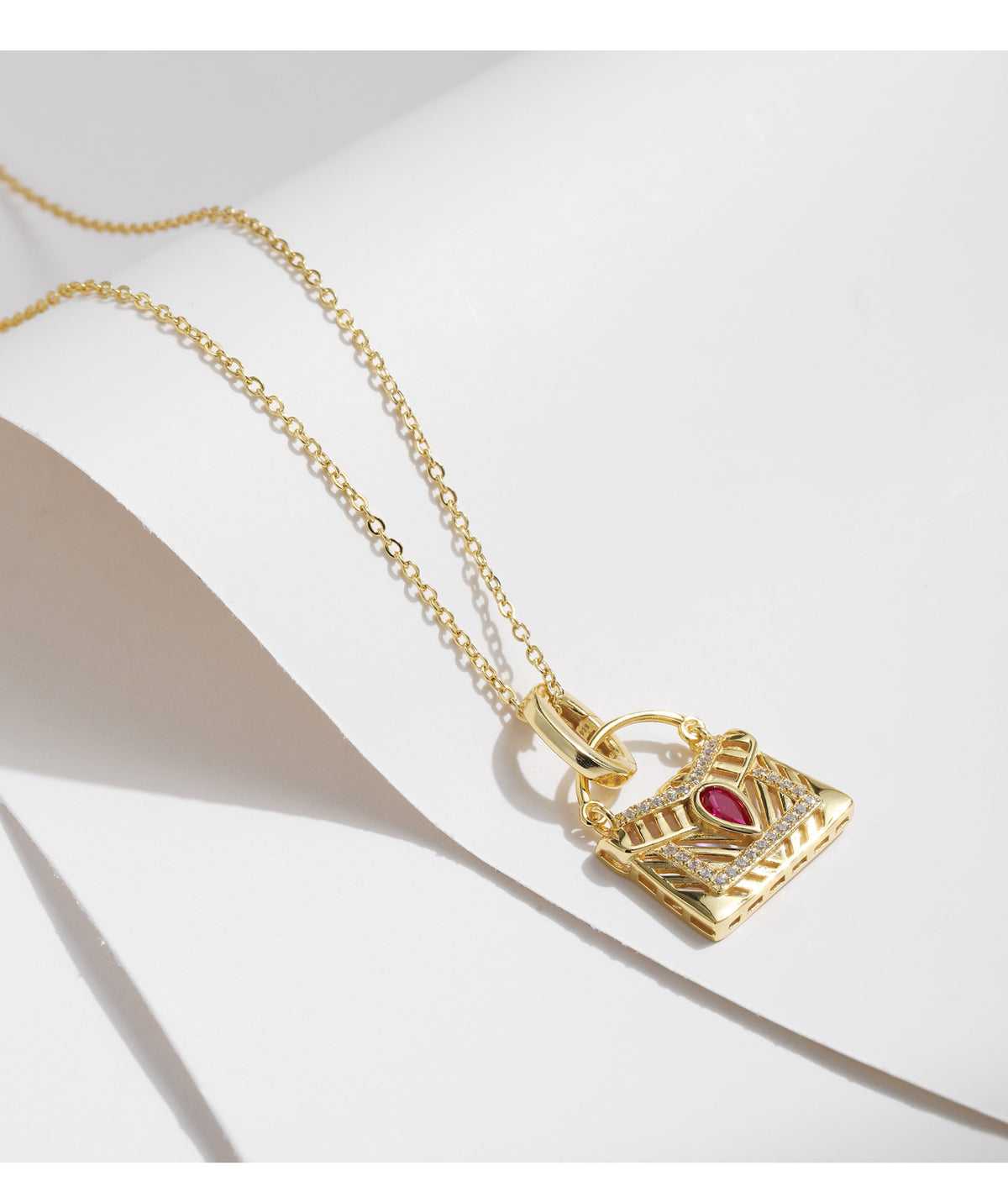 925 Sterling Silver Vintage Bag Pendant Necklace
