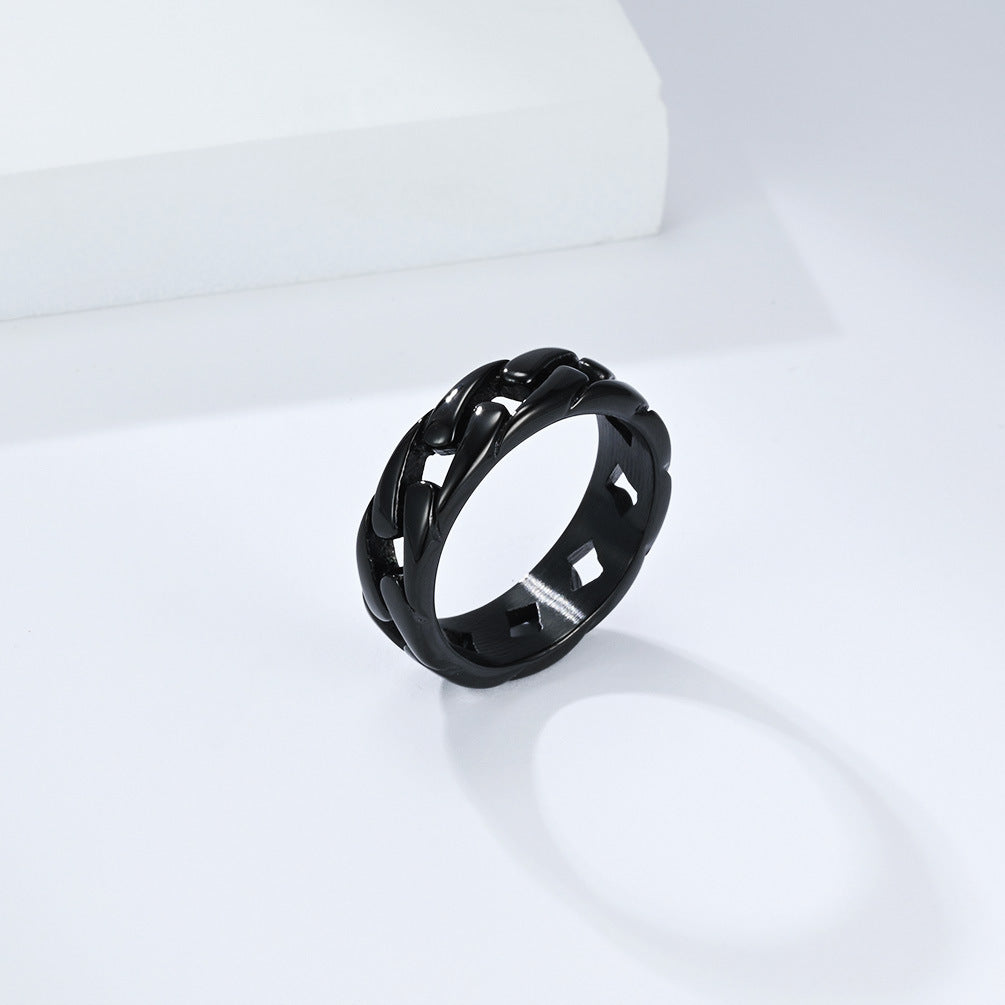 Cuban Chain Ring Men Planderful Everyday Genie Unisex Punk Style Protection Statement Jewelry