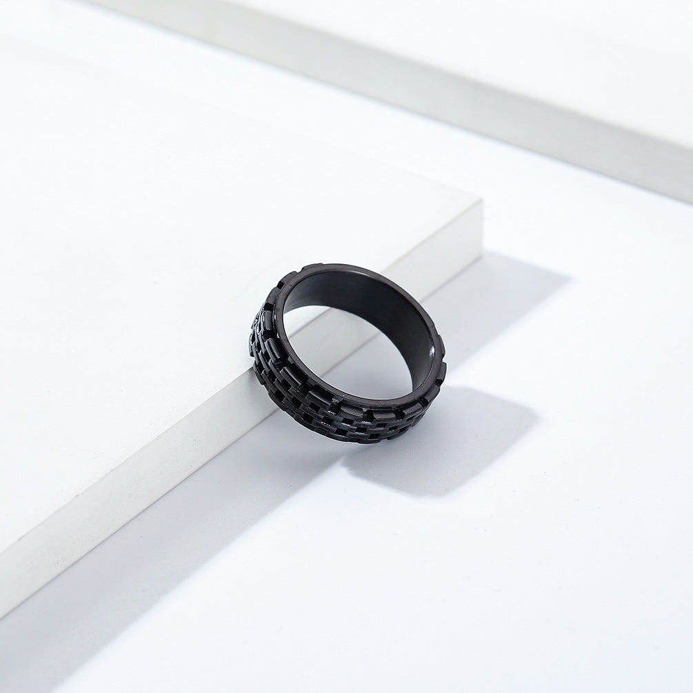 New Neutral Cold Wind Siege Titanium Steel Rotating Ring