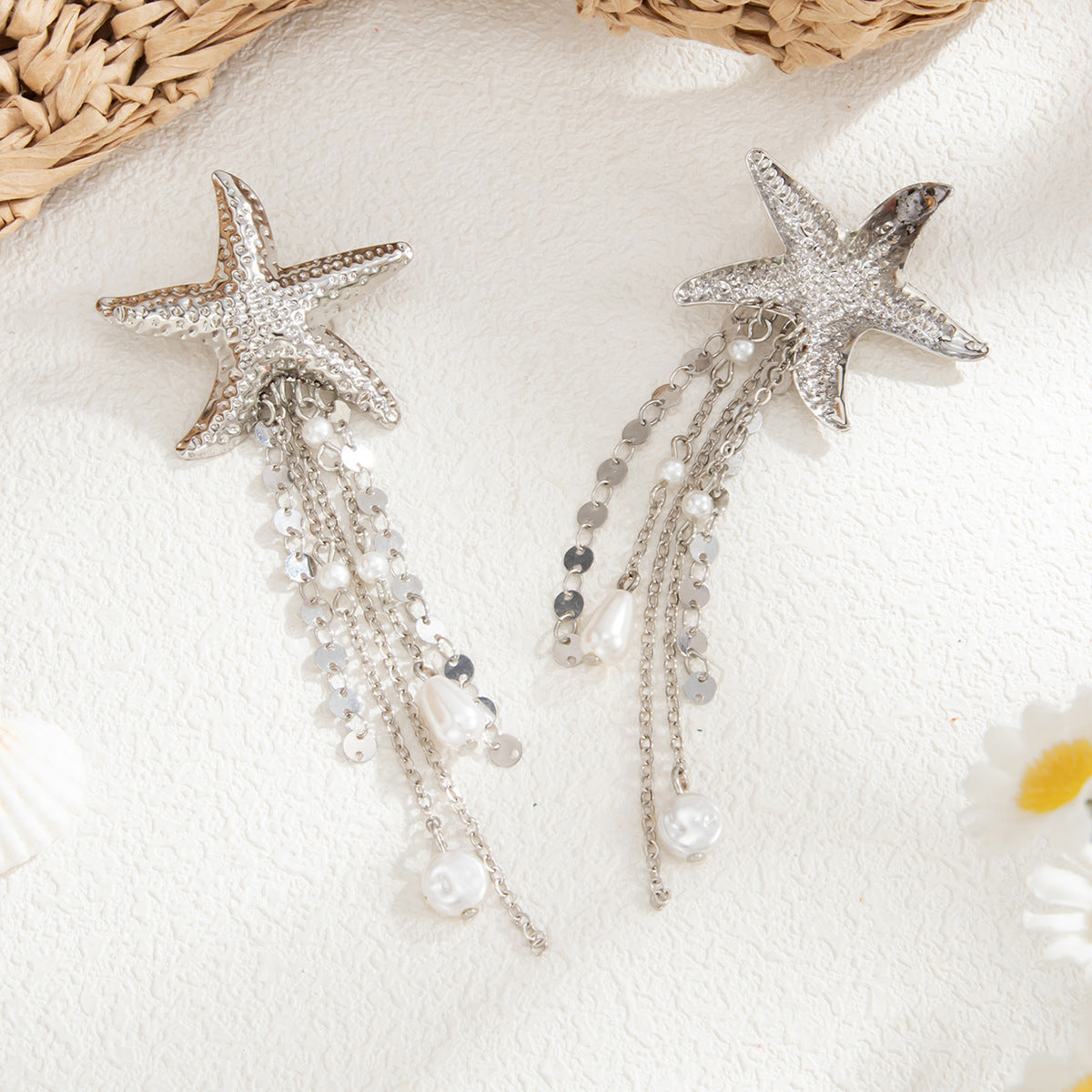 Planderful Vienna Verve Fringed Crystal Pearl Statement Earrings For Fashion Forward Women