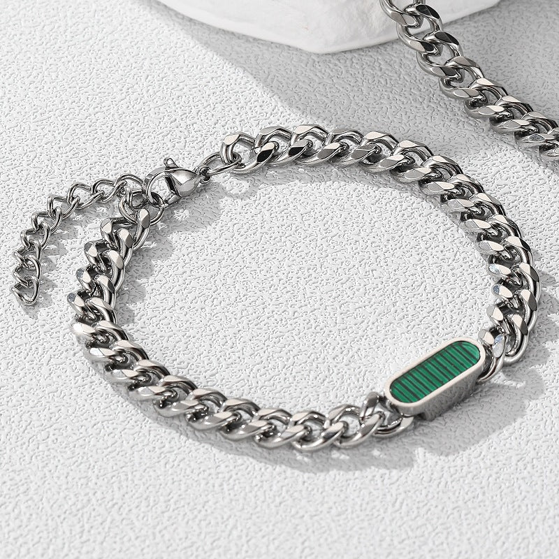 Planderful Jewelry European Multi Color Shell Cuban Chain Necklace For Men And Women