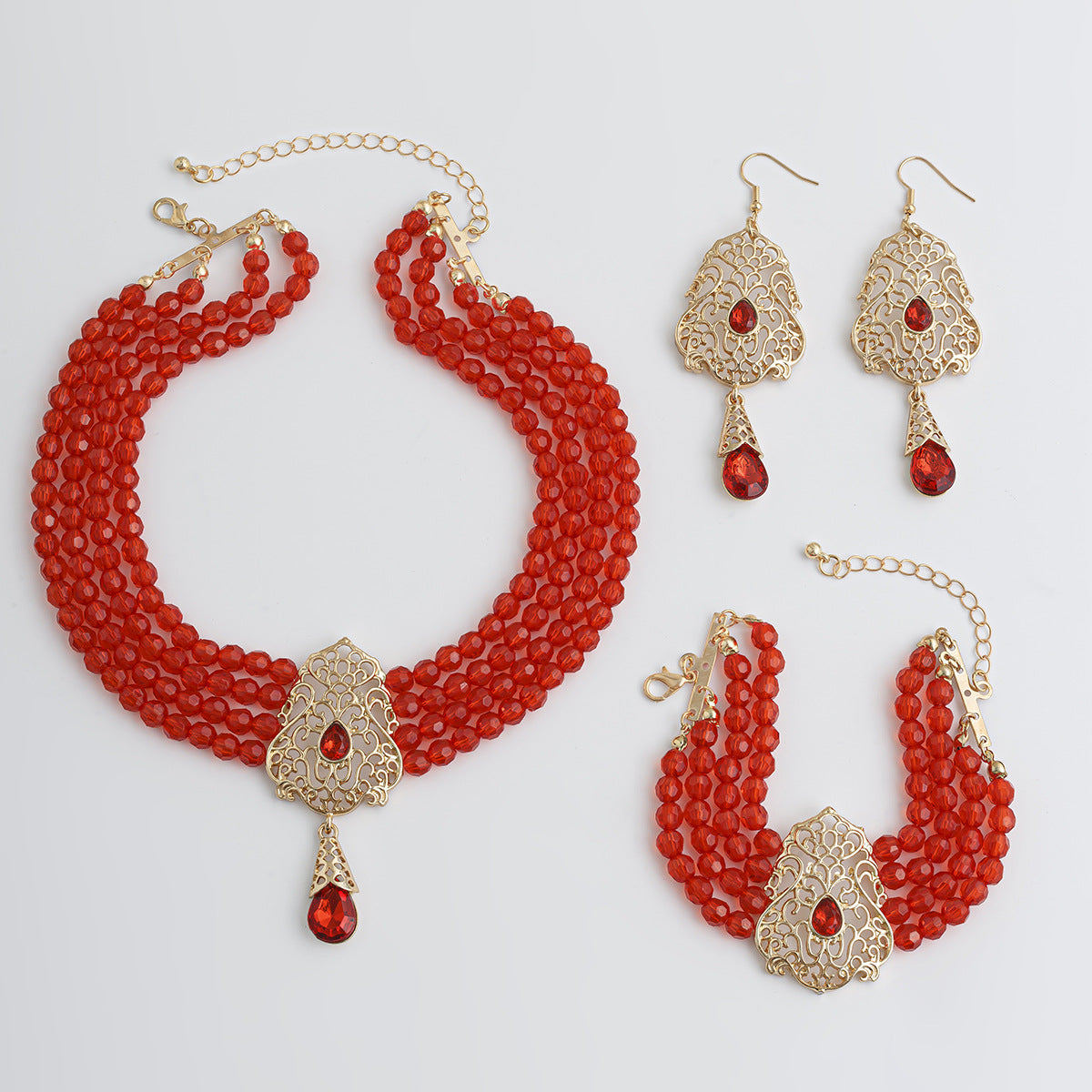 French Crystal Teardrop Jewelry Set
