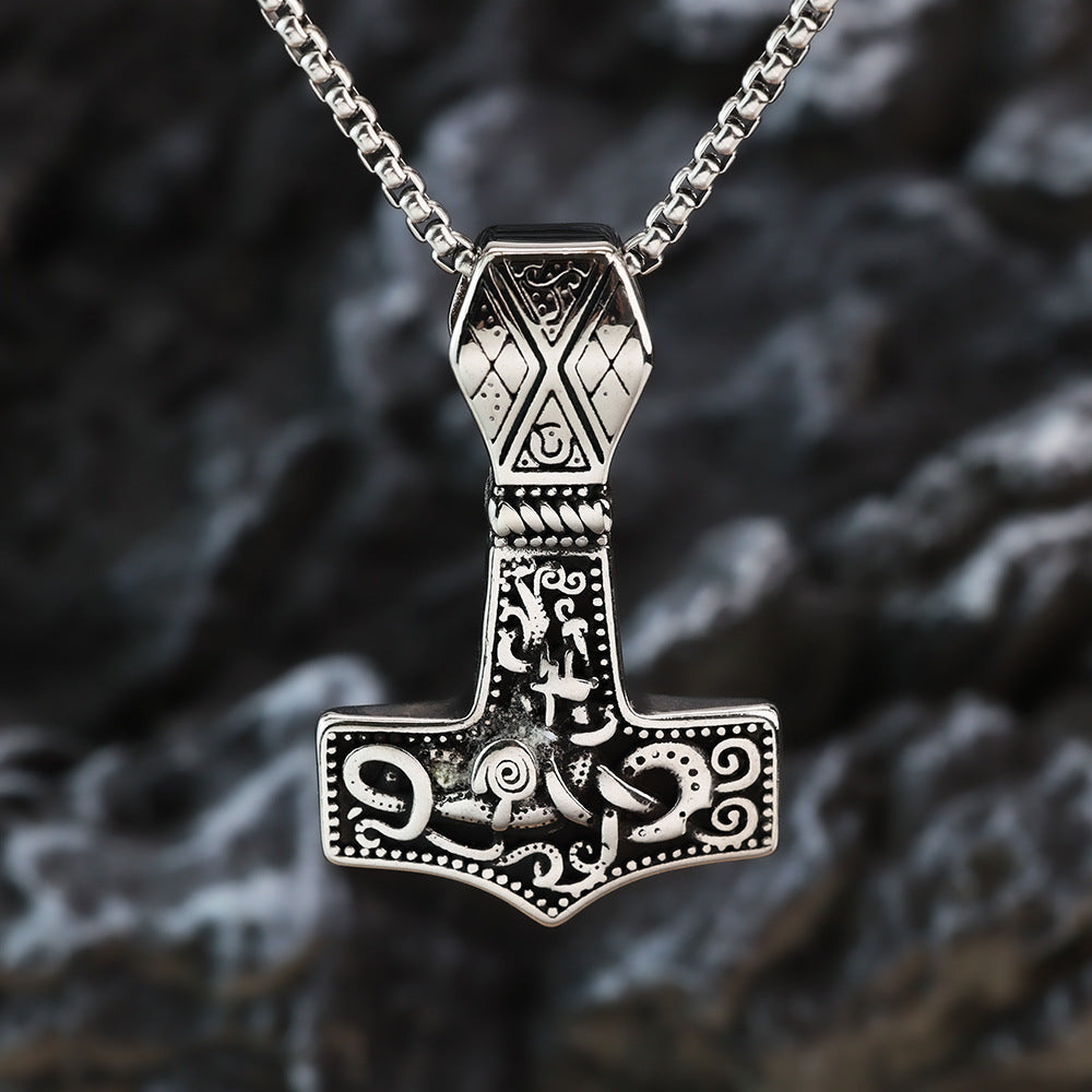Retro European and American Men's Pendant Stainless Steel Personalized Quake Double-Sided Pendant