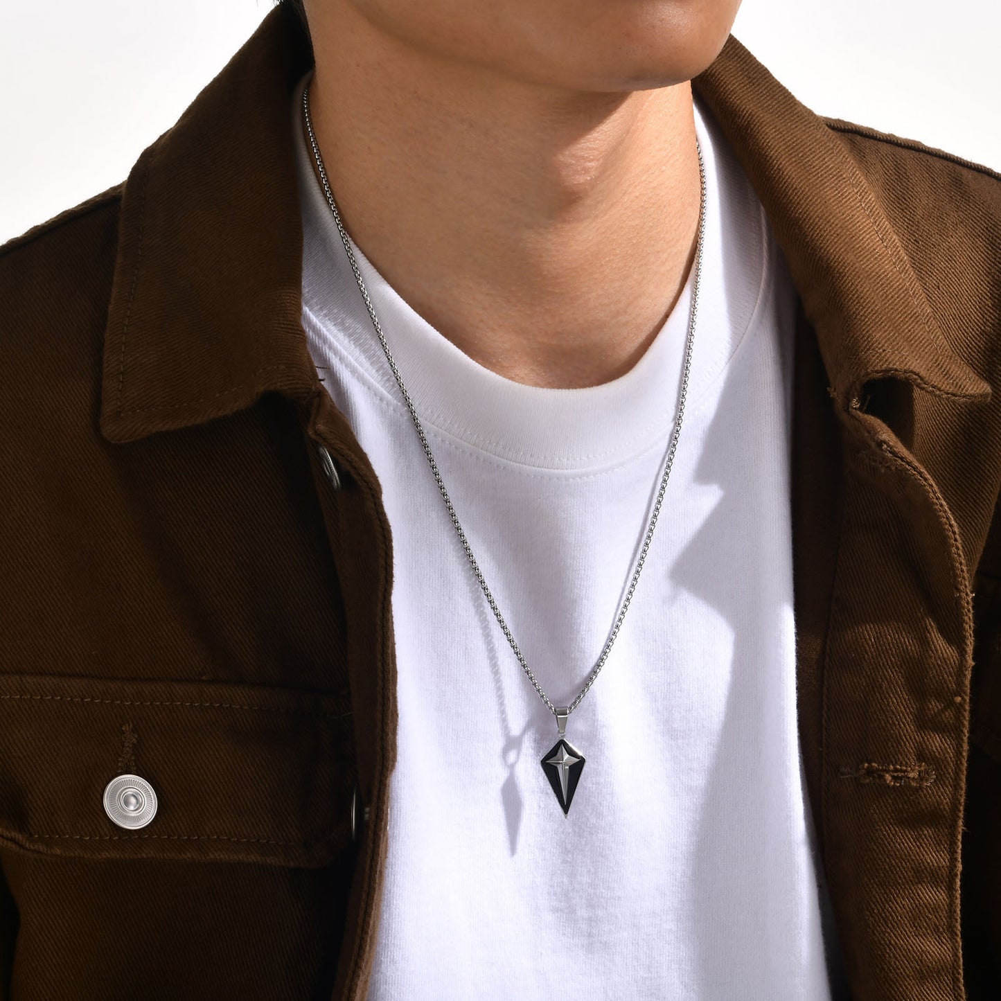 European And American Jewelry Men's Steel Tetragonal Pendant